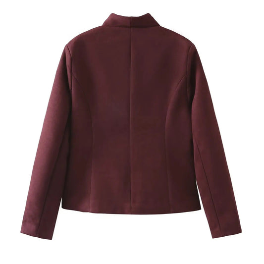 Elegant Charm Bordo Ceket